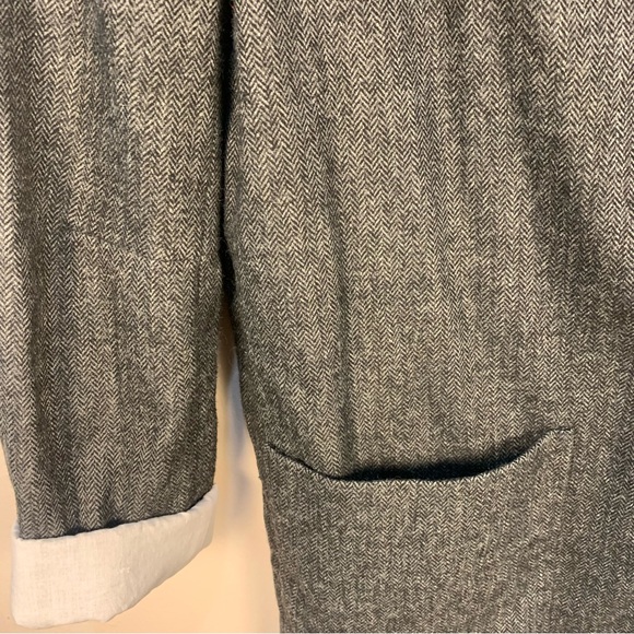 Zara Herringbone Oversized Wool Blend Blazer Jacket - Picture 9 of 15